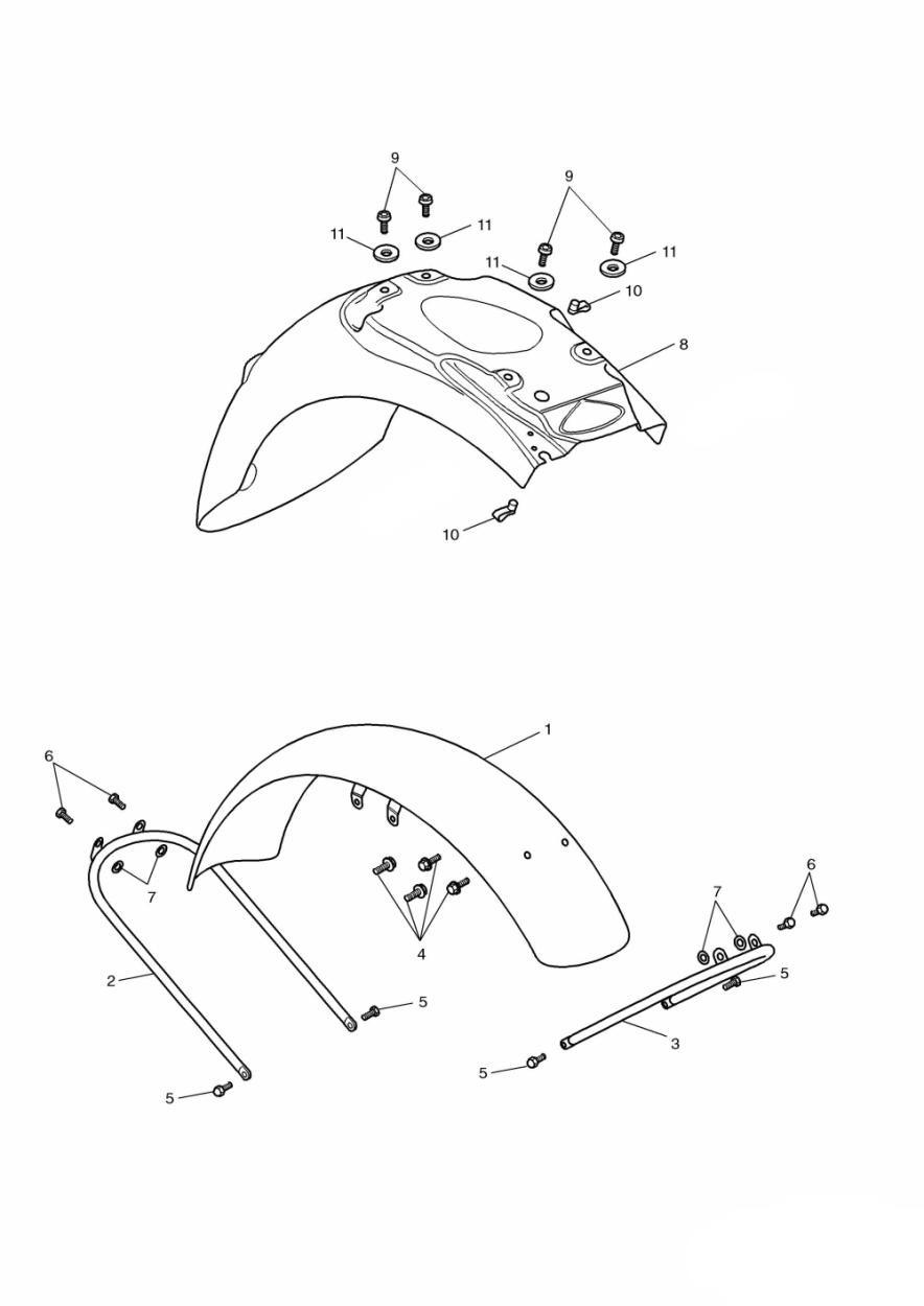 Mudguards- Black; Silver; All Other Col. & All Colours exploded diagram
