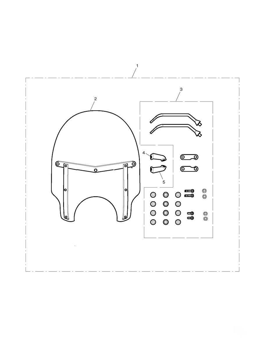 Roadster Screen Kit exploded diagram
