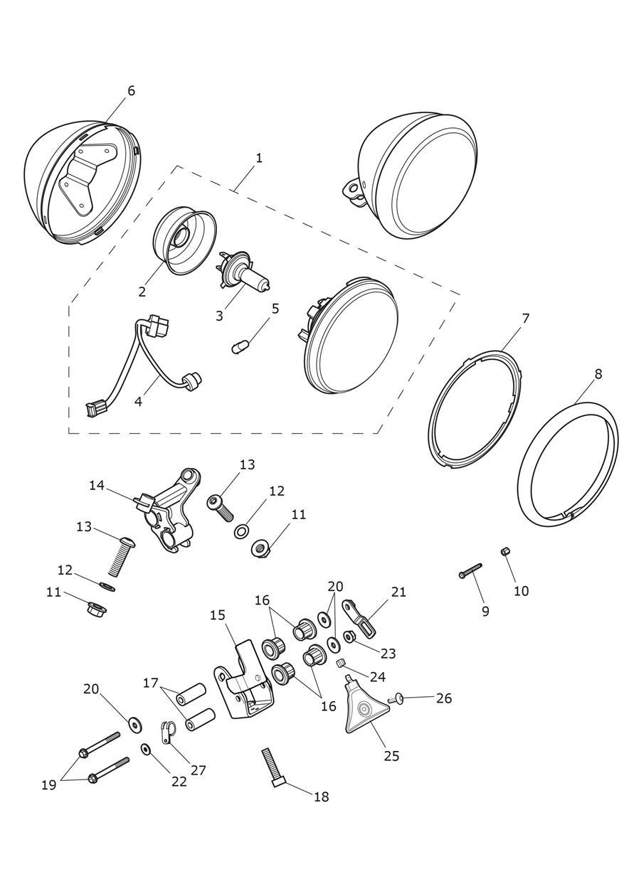 Headlight Assembly exploded diagram