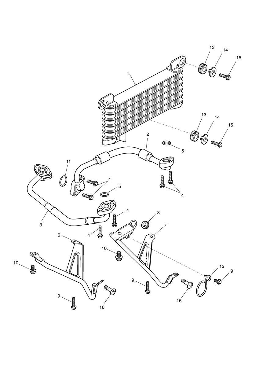 Oil Cooler exploded diagram