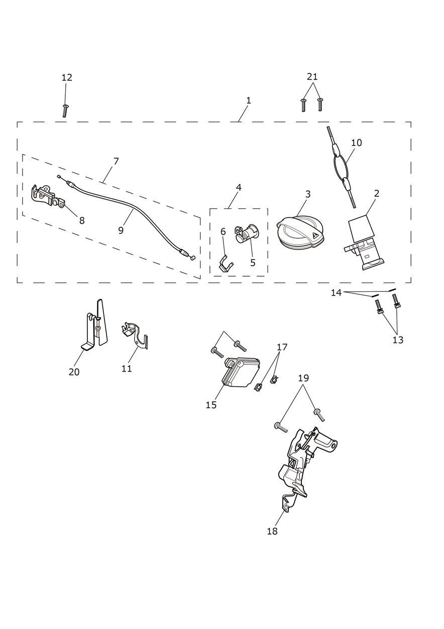 Ignition Switch & Lockset exploded diagram