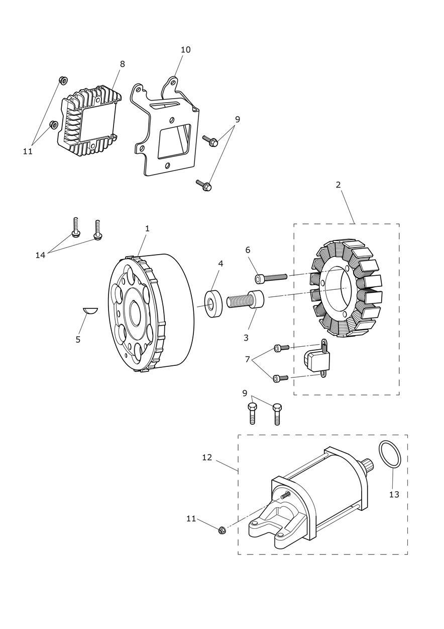 Starter & Alternator exploded diagram