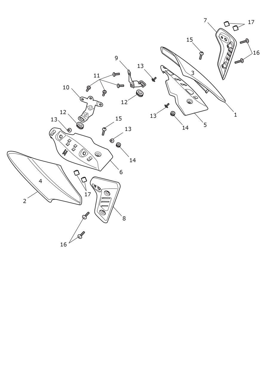 Side Fairing Assembly exploded diagram