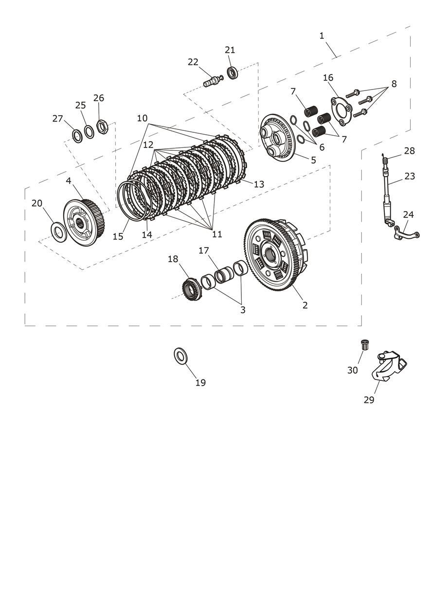 Clutch exploded diagram