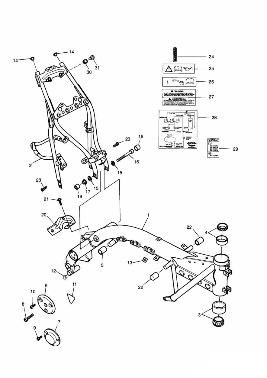 Main Frame & Fittings exploded diagram