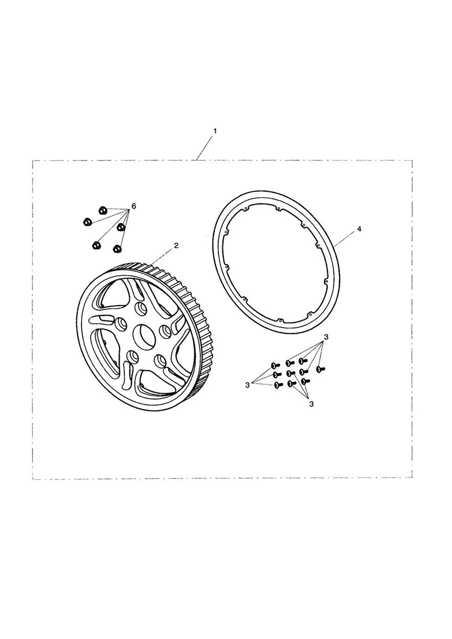 Rear Pulley, Chrome exploded diagram