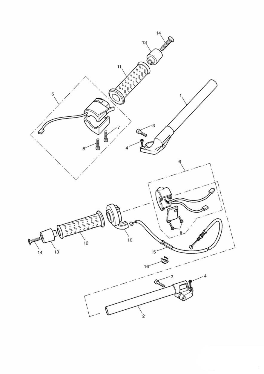 Handlebars and Switches exploded diagram