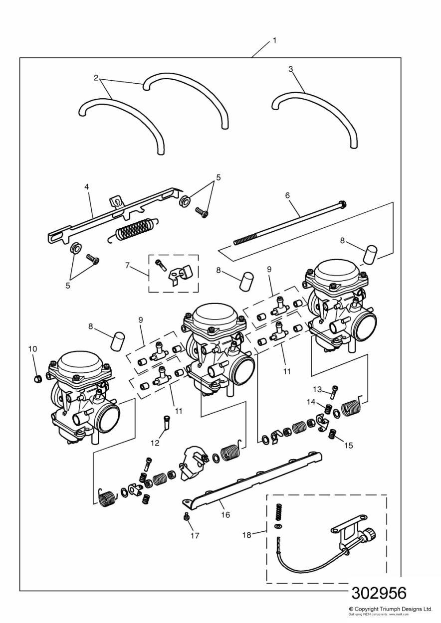 Carburettors All Markets Except US CAL exploded diagram
