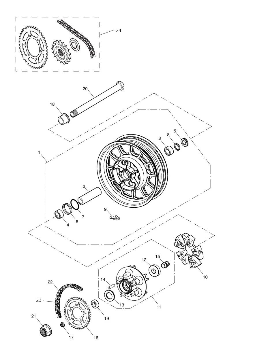 Rear Wheel & Final Drive exploded diagram