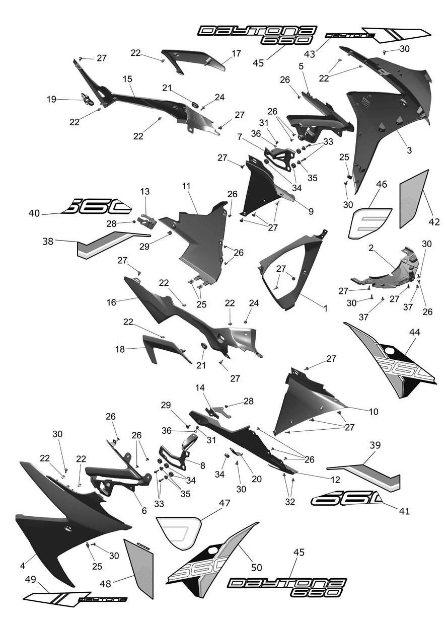 Side Fairings exploded diagram