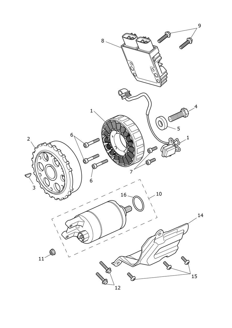 Starter & Alternator exploded diagram