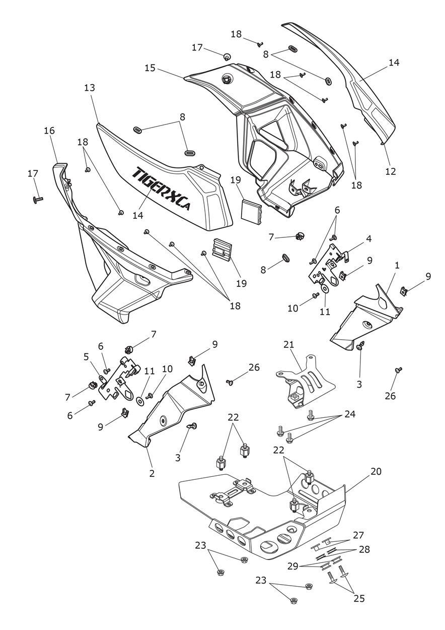 Fairings & Sumpguard exploded diagram
