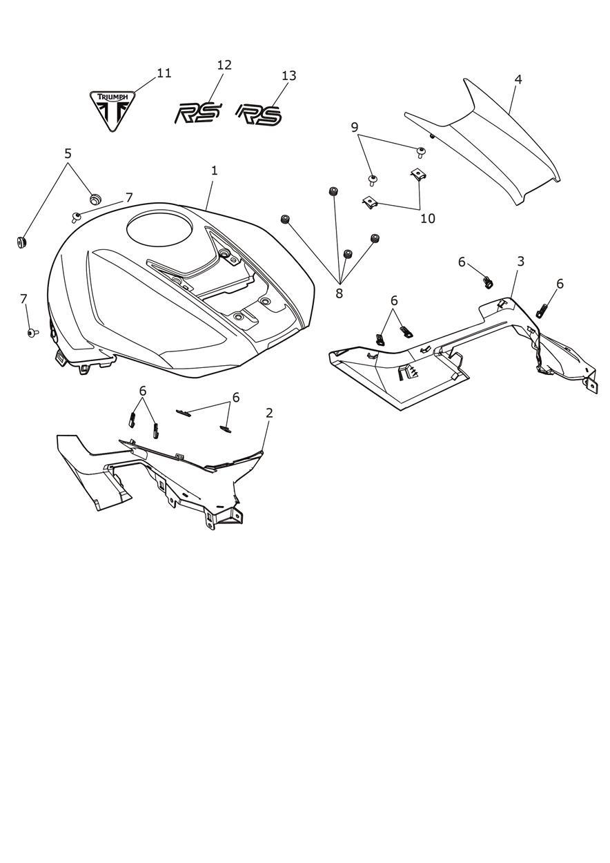 Fuel Tank Bodywork exploded diagram
