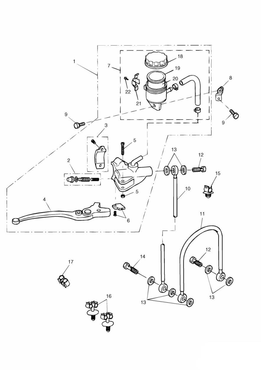 Front Brake Master Cylinder exploded diagram