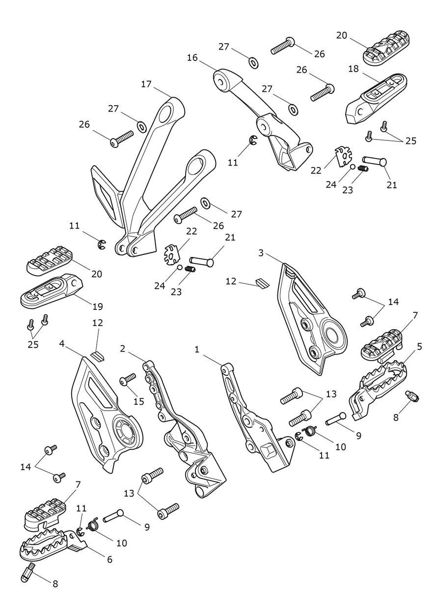 Foot Controls exploded diagram