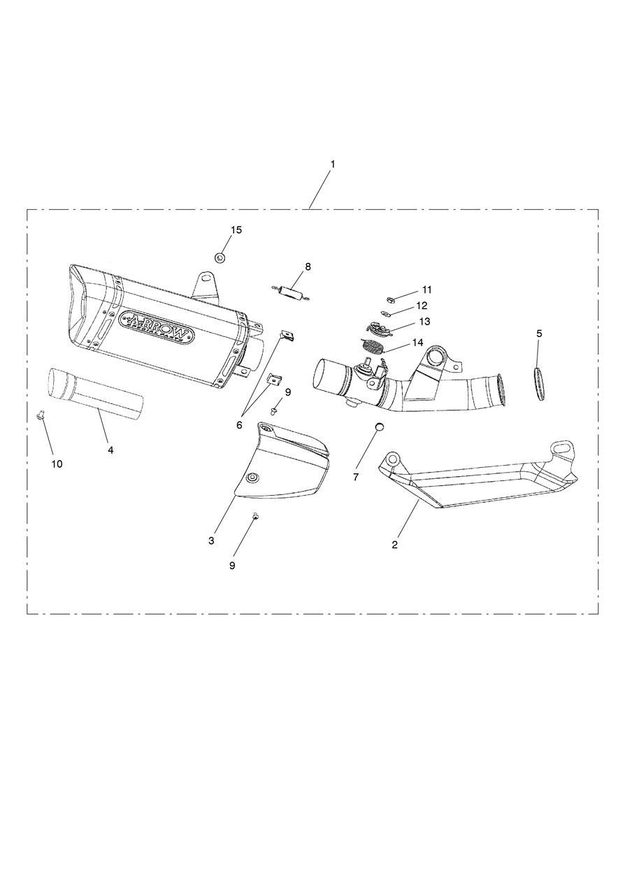 Silencer Assy, Arrow exploded diagram