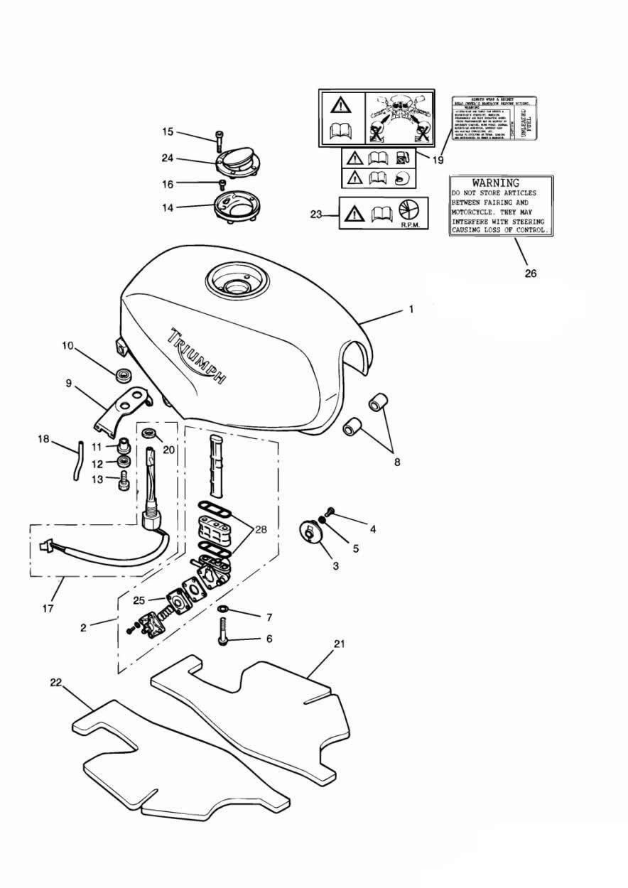 Fuel Tank and Fittings exploded diagram