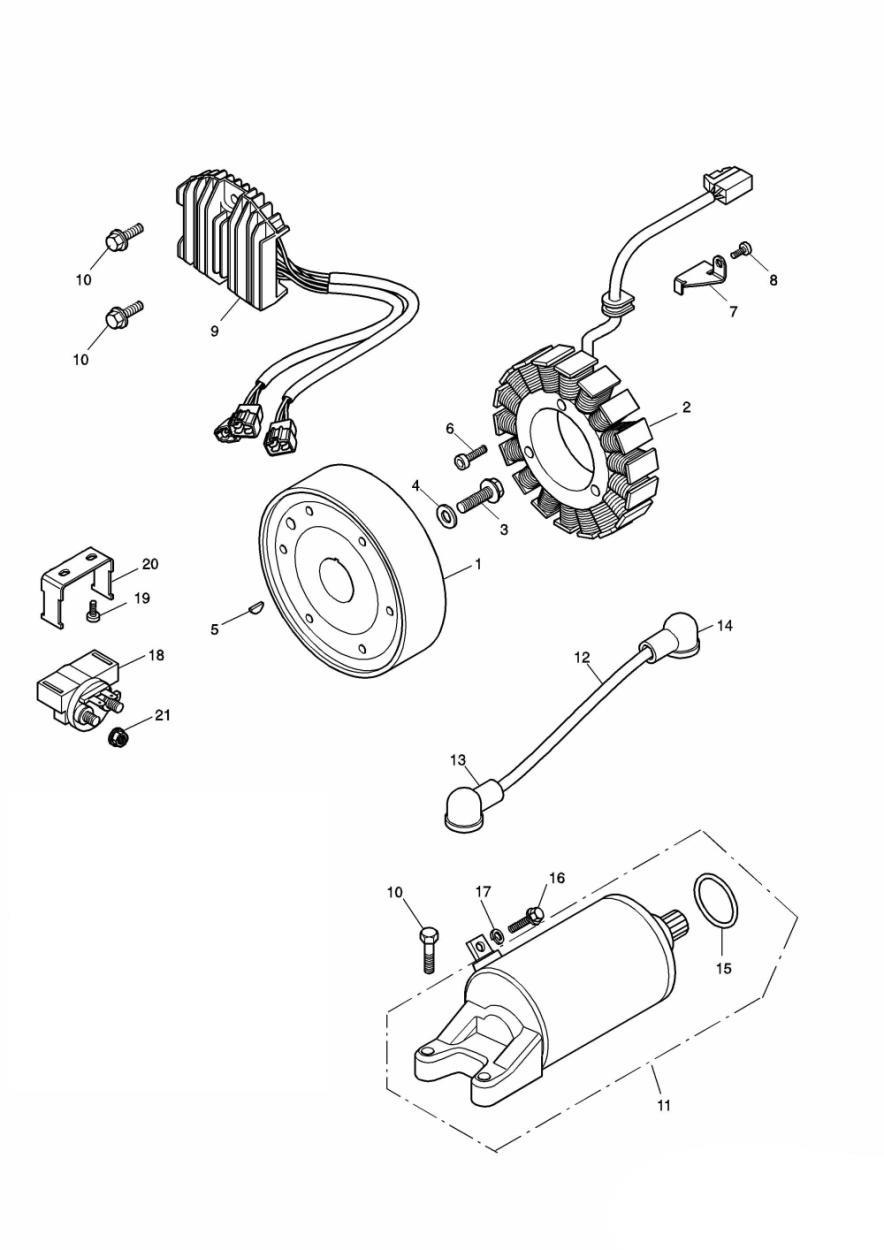Alternator/Starter exploded diagram