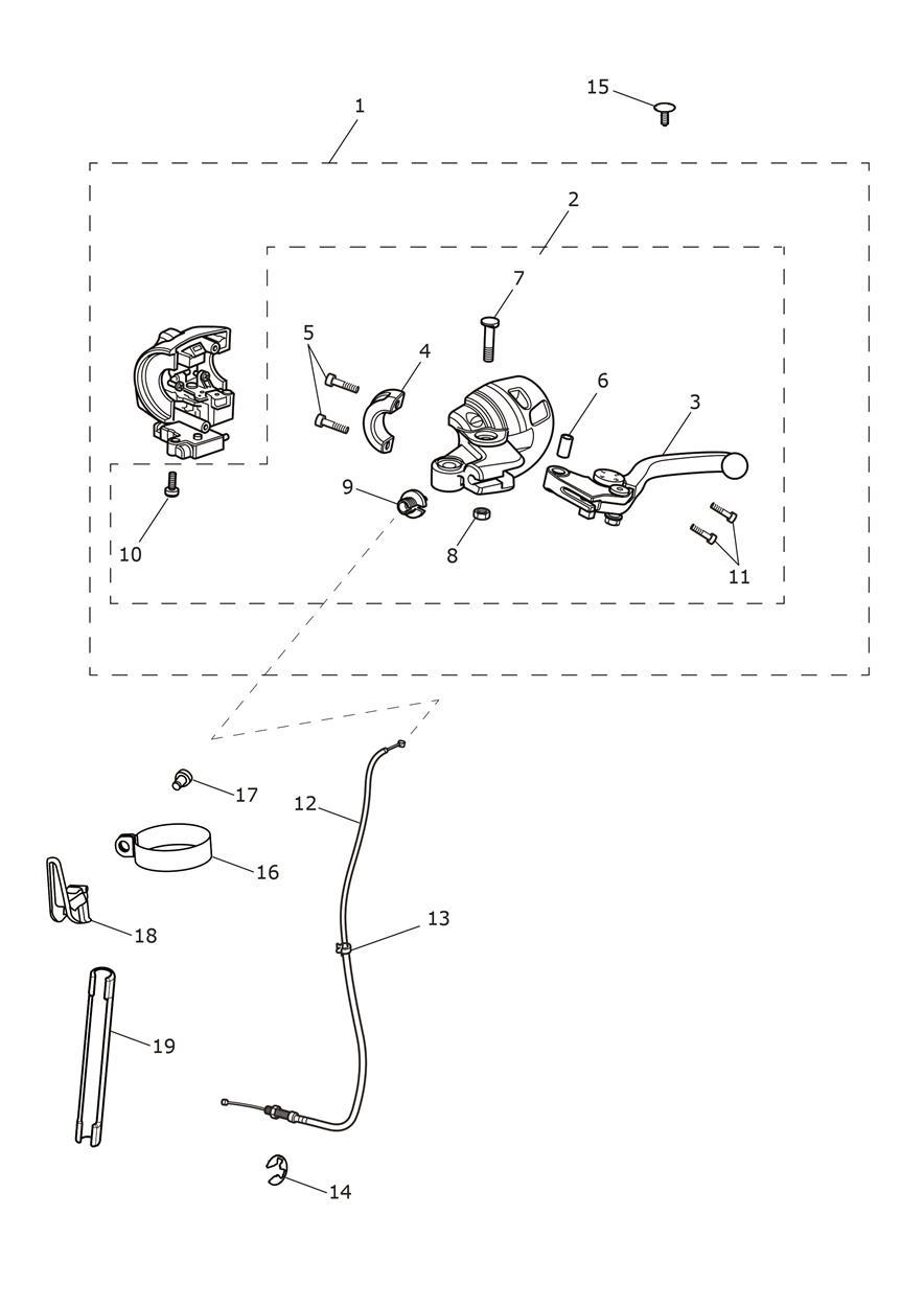Clutch Controls exploded diagram