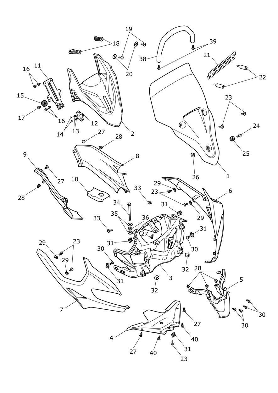 Cockpit exploded diagram