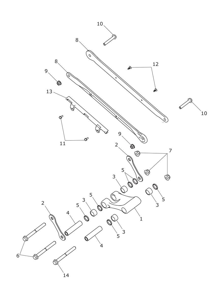 Rear Suspension Linkage exploded diagram
