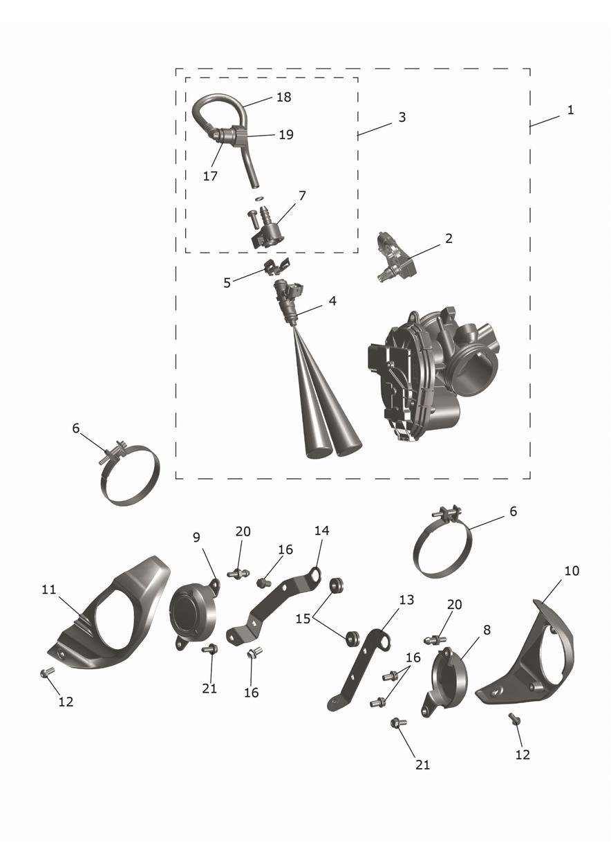 Throttle Bodies exploded diagram