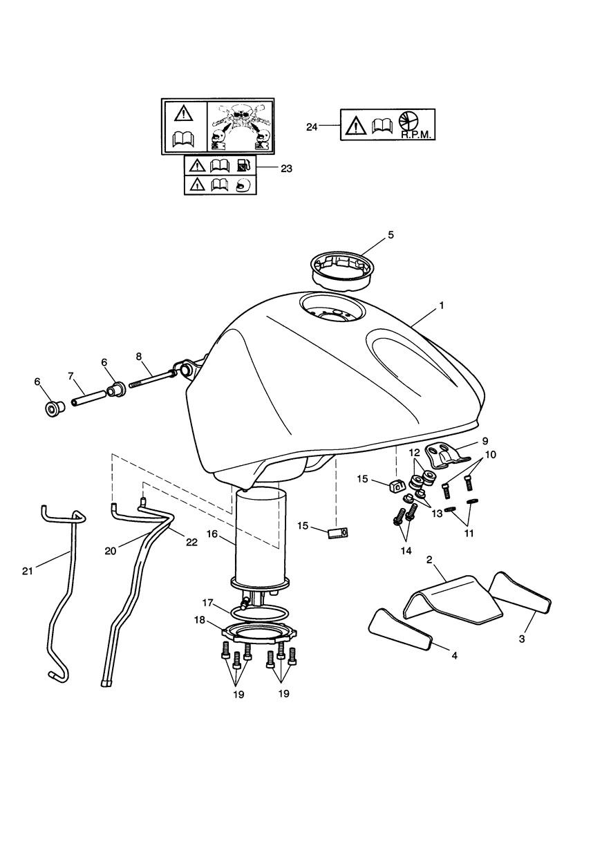 Fuel Tank, Fuel Pump & Fittings exploded diagram