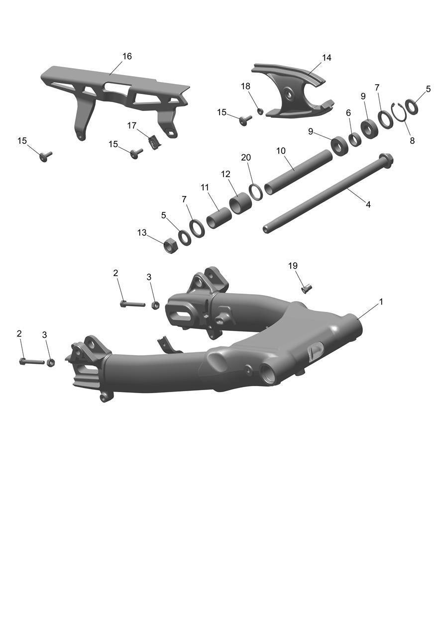 Swingarm Assembly exploded diagram