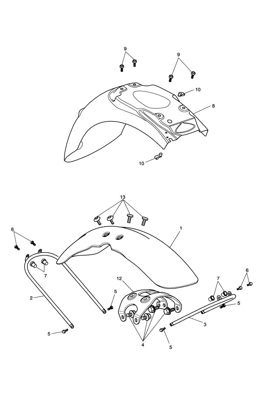 Mudguards- Black; Silver; All Other Col. & All Col. exploded diagram