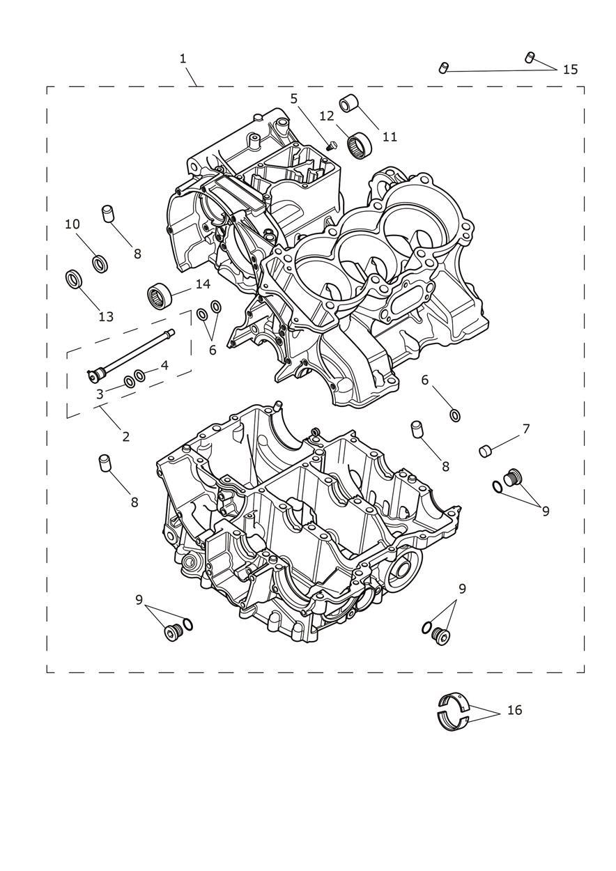 Crankcase & Fittings exploded diagram