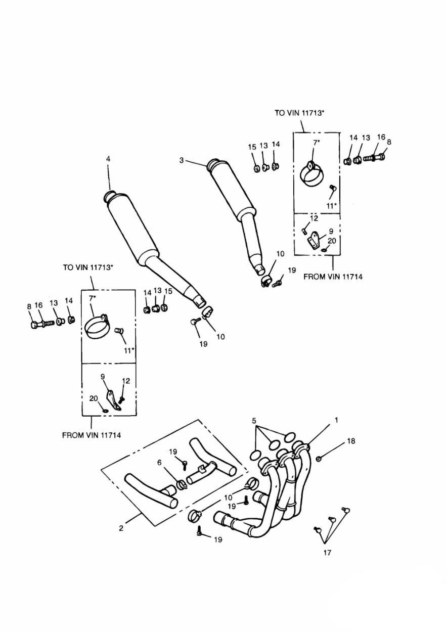 Exhaust System 3 Cylinder exploded diagram