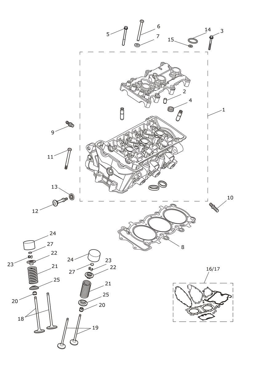Cylinder Head & Valves exploded diagram
