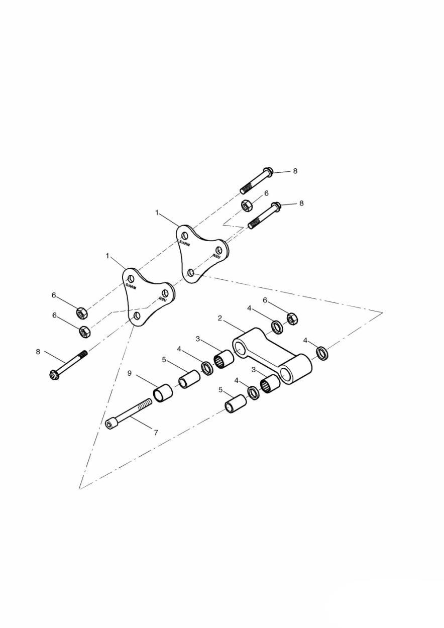 Rear Suspension Linkage Double sided swingarm exploded diagram