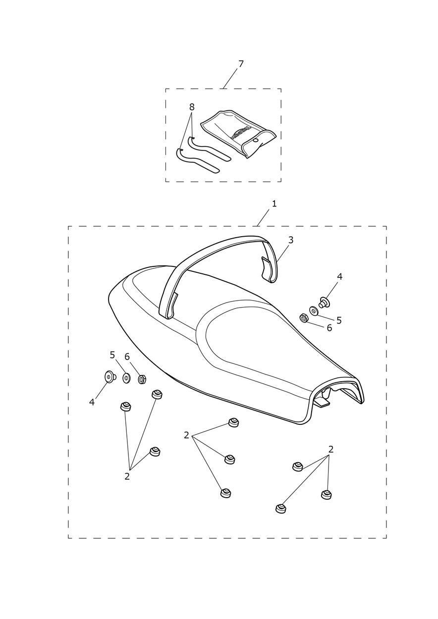 Seat Assembly & Toolkit Dual Seat Version exploded diagram
