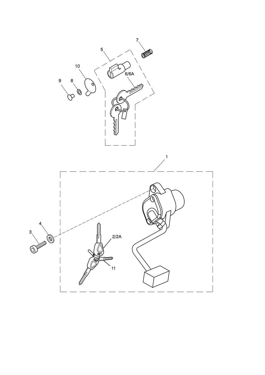 Ignition Switch & Steering Lock exploded diagram