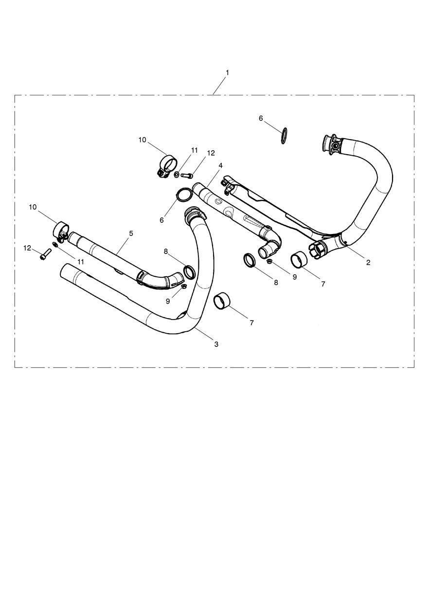 Exhaust Header Pair, Black exploded diagram