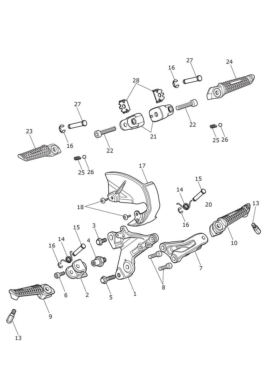 Foot Controls exploded diagram