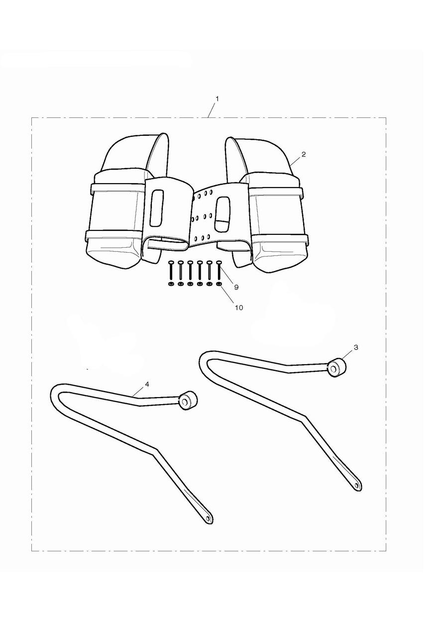 Leather Panniers (Teardrop) exploded diagram