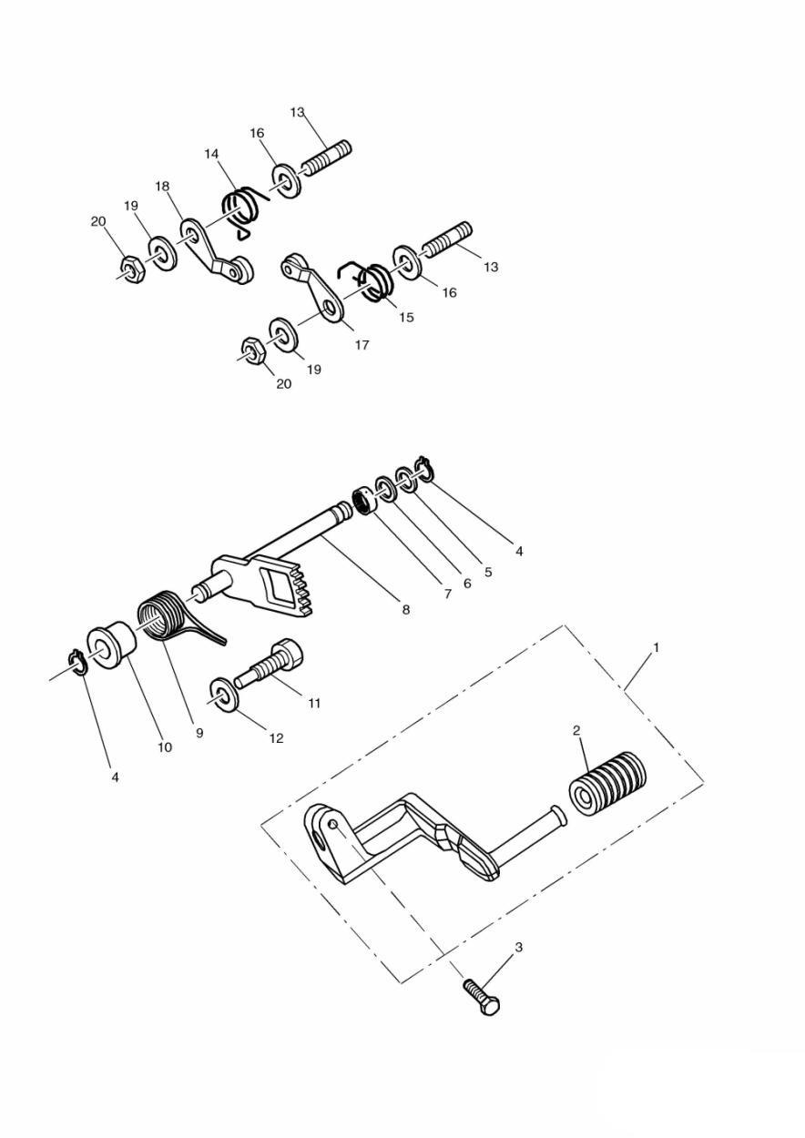 Gear Change Mechanism exploded diagram
