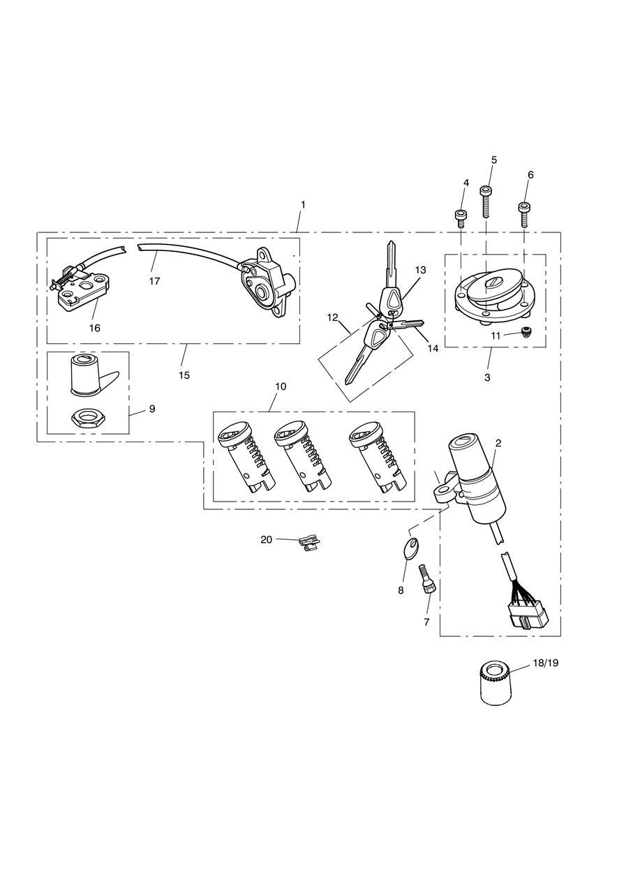 Ignition Switch & Lock Set exploded diagram