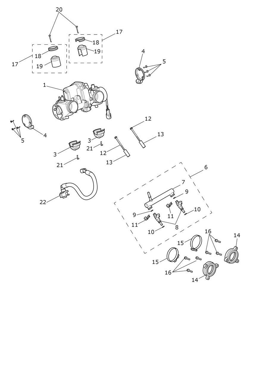 Throttle Bodies exploded diagram