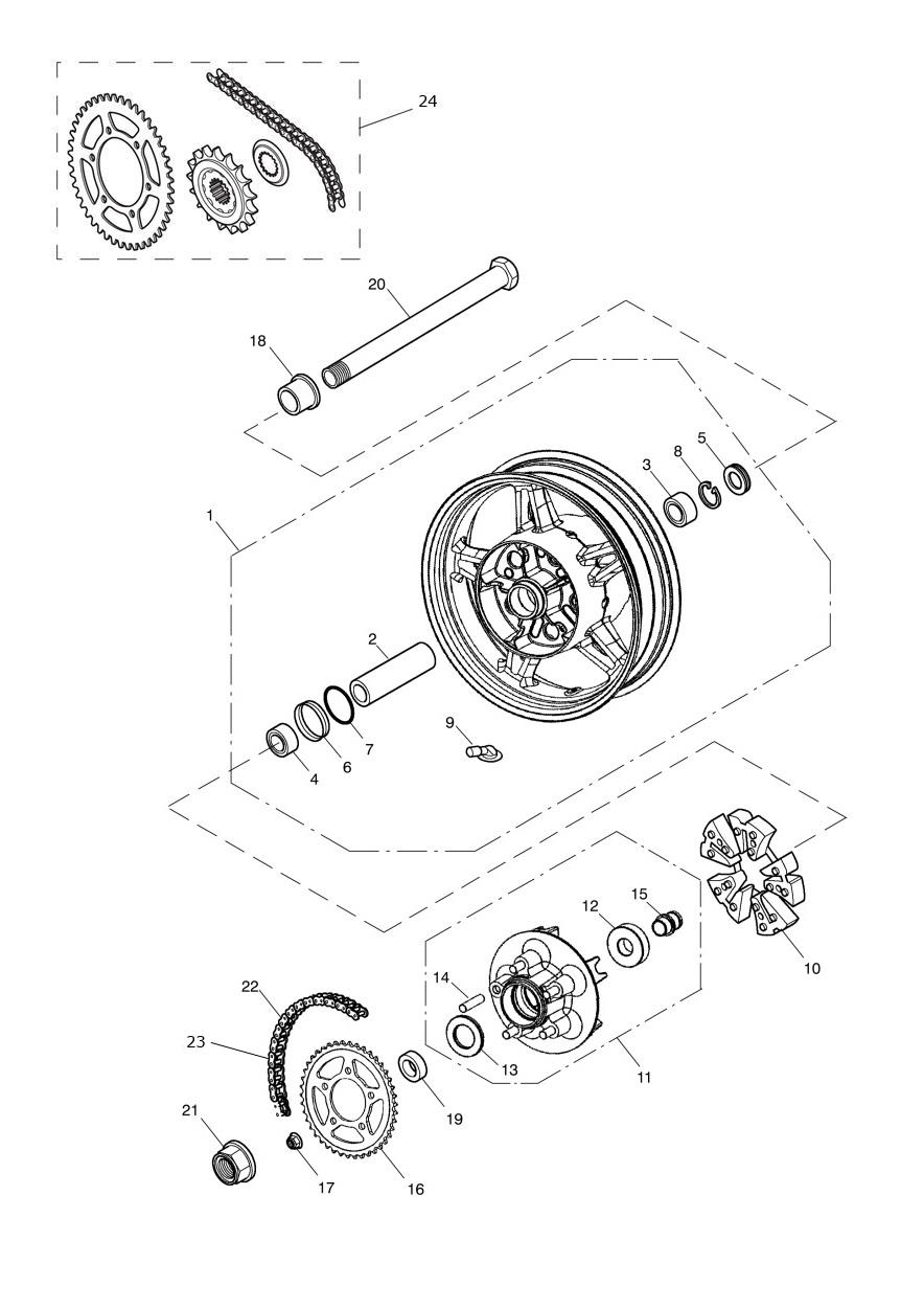 Rear Wheel & Final Drive exploded diagram