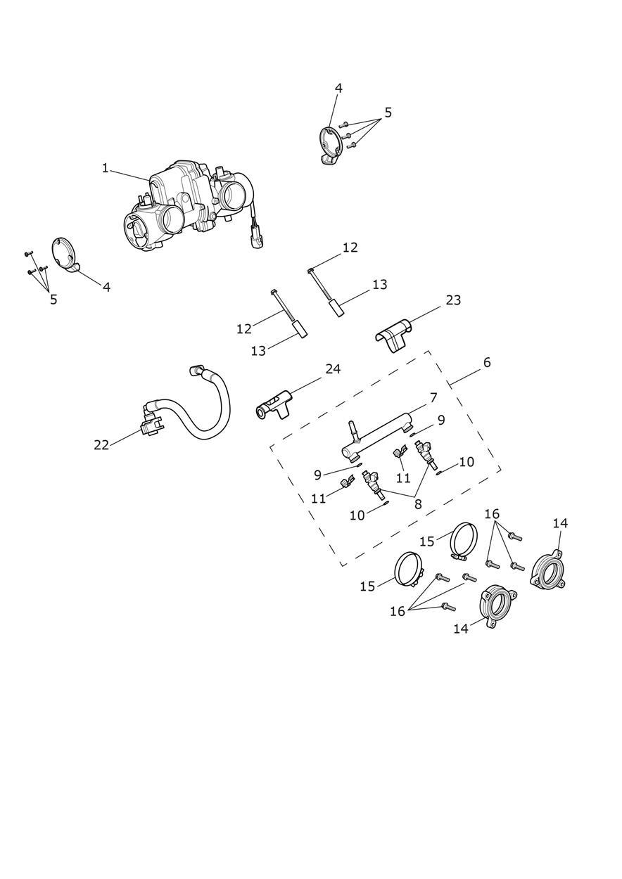 Throttle Bodies exploded diagram