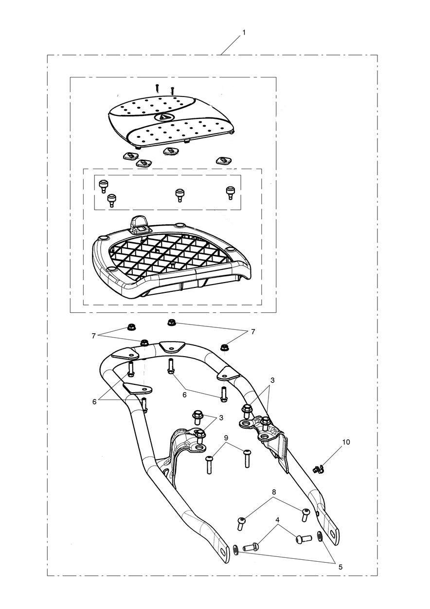 Top Box Mounting Kit, Black exploded diagram