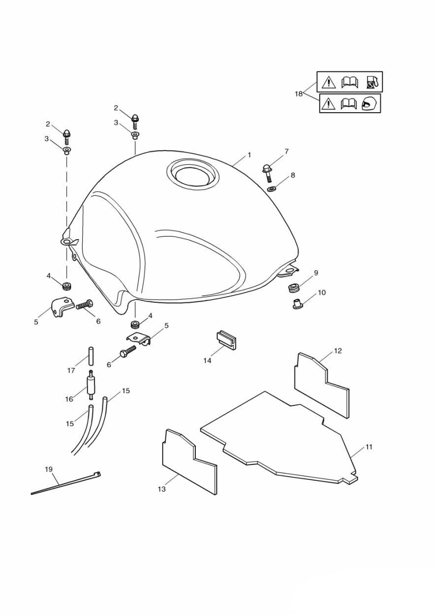 Fuel Tank and Fittings exploded diagram