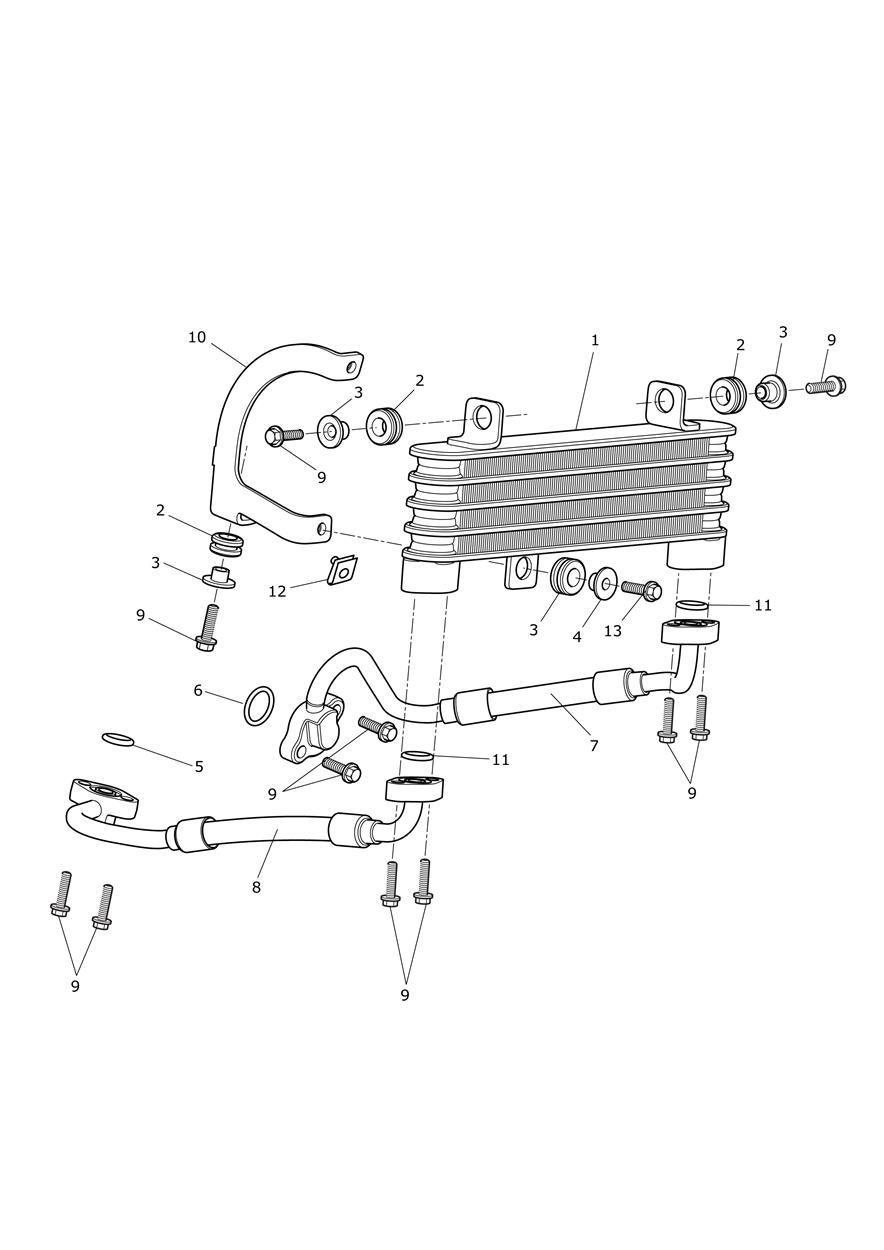 Oil Cooler exploded diagram