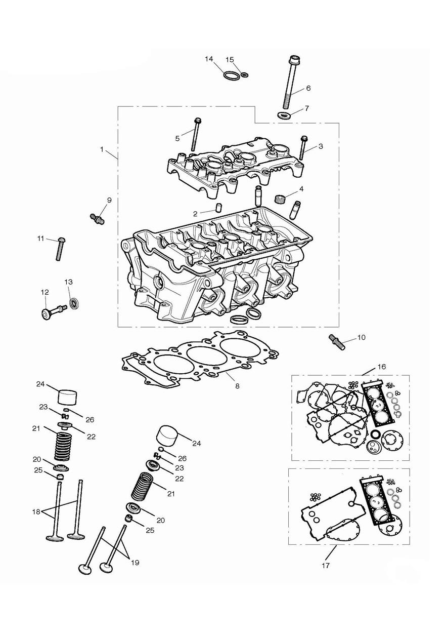 Cylinder Head & Valves exploded diagram