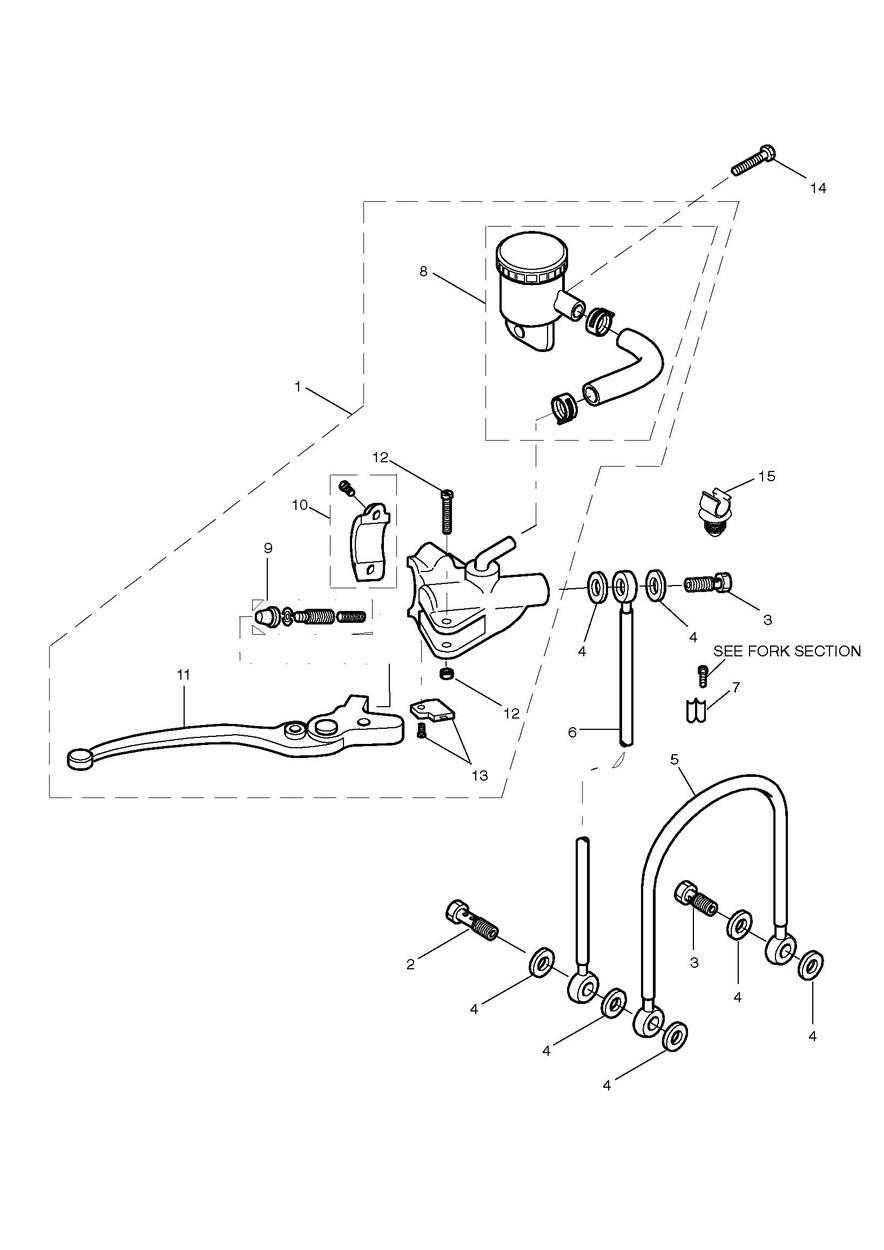 Front Brake Master Cylinder exploded diagram
