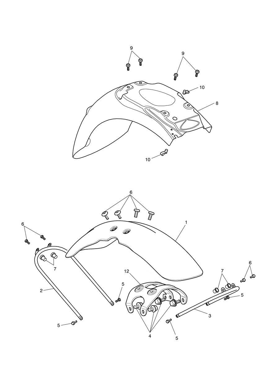 Mudguards exploded diagram