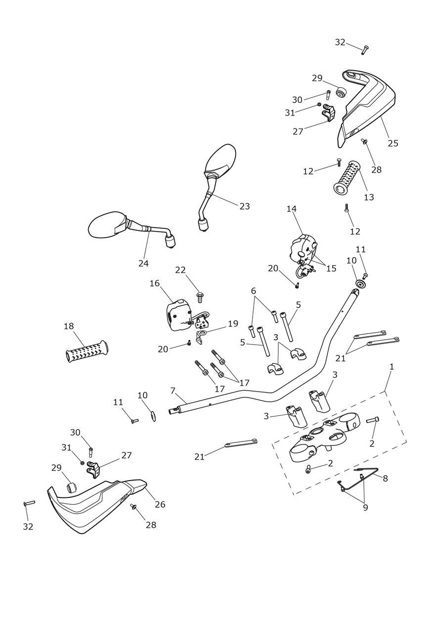 Handlebars & Switches exploded diagram